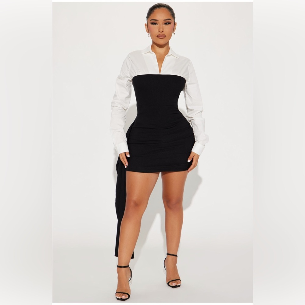 Elegant Black and White Women's Dress